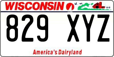 WI license plate 829XYZ