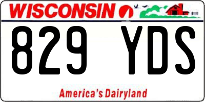 WI license plate 829YDS