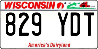 WI license plate 829YDT