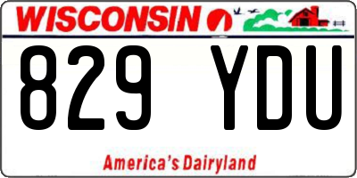 WI license plate 829YDU