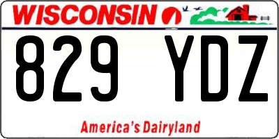 WI license plate 829YDZ
