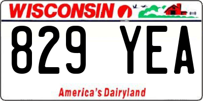 WI license plate 829YEA