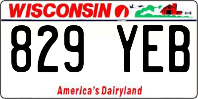 WI license plate 829YEB