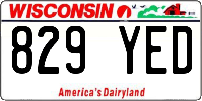 WI license plate 829YED