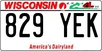 WI license plate 829YEK