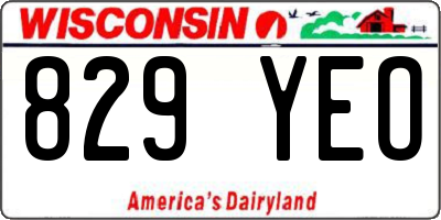 WI license plate 829YEO
