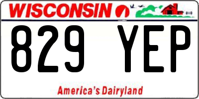 WI license plate 829YEP