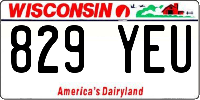 WI license plate 829YEU