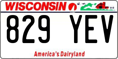 WI license plate 829YEV