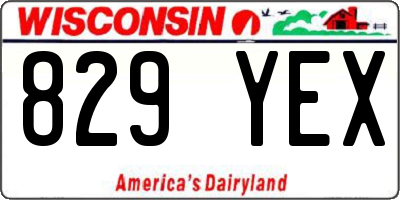 WI license plate 829YEX
