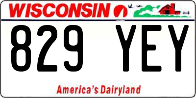 WI license plate 829YEY
