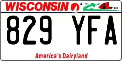 WI license plate 829YFA