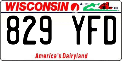 WI license plate 829YFD