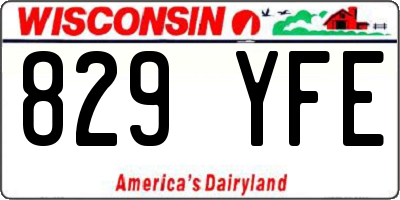 WI license plate 829YFE