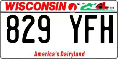 WI license plate 829YFH