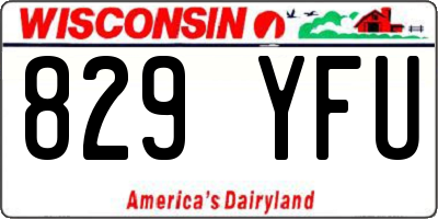 WI license plate 829YFU