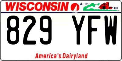 WI license plate 829YFW