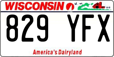 WI license plate 829YFX