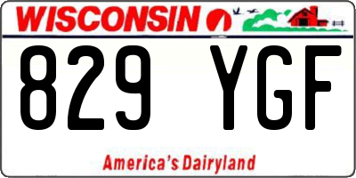 WI license plate 829YGF