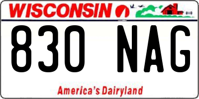 WI license plate 830NAG