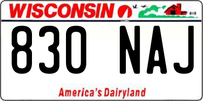WI license plate 830NAJ