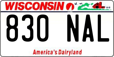 WI license plate 830NAL