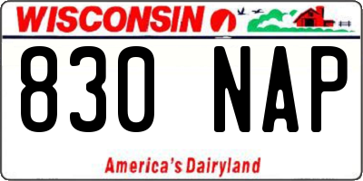 WI license plate 830NAP