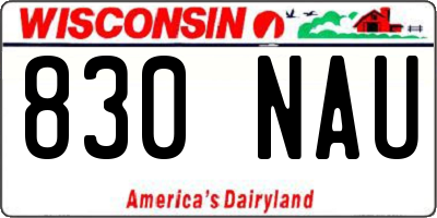WI license plate 830NAU