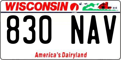 WI license plate 830NAV