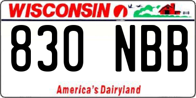 WI license plate 830NBB