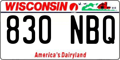 WI license plate 830NBQ