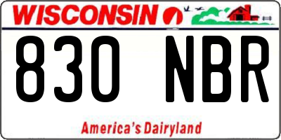WI license plate 830NBR