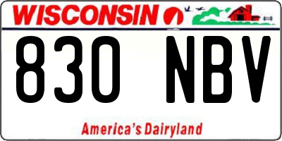 WI license plate 830NBV