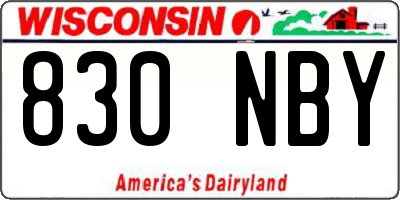 WI license plate 830NBY