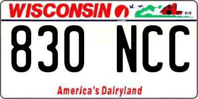 WI license plate 830NCC