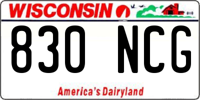 WI license plate 830NCG
