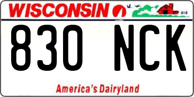 WI license plate 830NCK