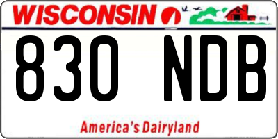 WI license plate 830NDB