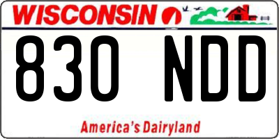 WI license plate 830NDD