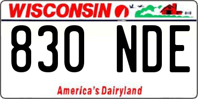 WI license plate 830NDE