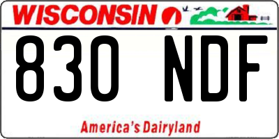WI license plate 830NDF
