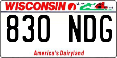 WI license plate 830NDG