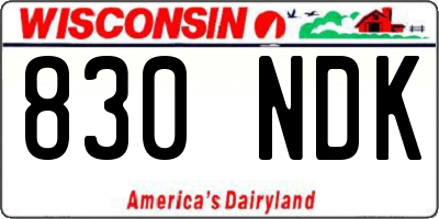 WI license plate 830NDK