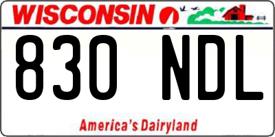 WI license plate 830NDL
