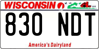 WI license plate 830NDT