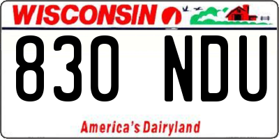 WI license plate 830NDU