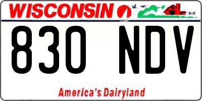 WI license plate 830NDV