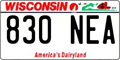 WI license plate 830NEA