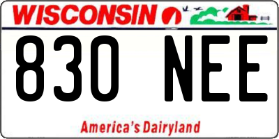 WI license plate 830NEE