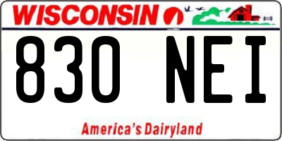 WI license plate 830NEI